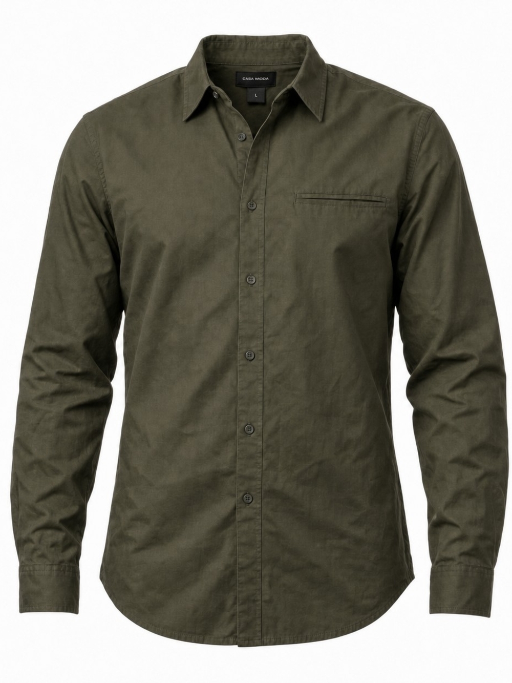 Claiborne Men's Olive Green Button Down Shirt Long Sleeve Size Medium